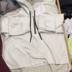 small white cropped hoodie from garage